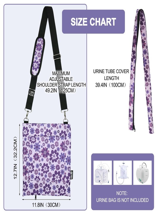 MDSTOP Catheter Bag Holder, Urine Drainage Bag Holder with Drain Tube Cover and Adjustable Shoulder Strap, Easy Acess and Drainage, Secure & Discreet for Urostomy Foley Catheter Users (Purple) - Image 4